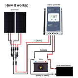 200 Watt 12 Volt All Black Monocrystalline Solar RV Kit w/ 30A MPPT Charge Controller (2x100W 30A)