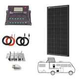 100 Watt 12 Volt All Black Monocrystalline Solar RV Kit w/ 20A PWM Charge Controller