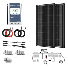 ACOPOWER 12V/24V 200W Mono Solar RV Kits, 30A MPPT Charge Controller (2x100W 30A)