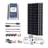 300W 12V Monocrystalline Solar RV Kit w/ 30A MPPT Charge Controller (3x100W Kit)