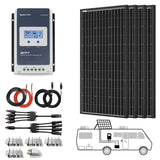 400 Watt 12 Volt All Black Monocrystalline Solar RV Kit w/ 40A MPPT Charge Controller (4x100W)