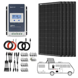 500 Watt 12 Volt All Black Monocrystalline Solar RV Kit w/ 40A MPPT Charge Controller (5x100W Kit)